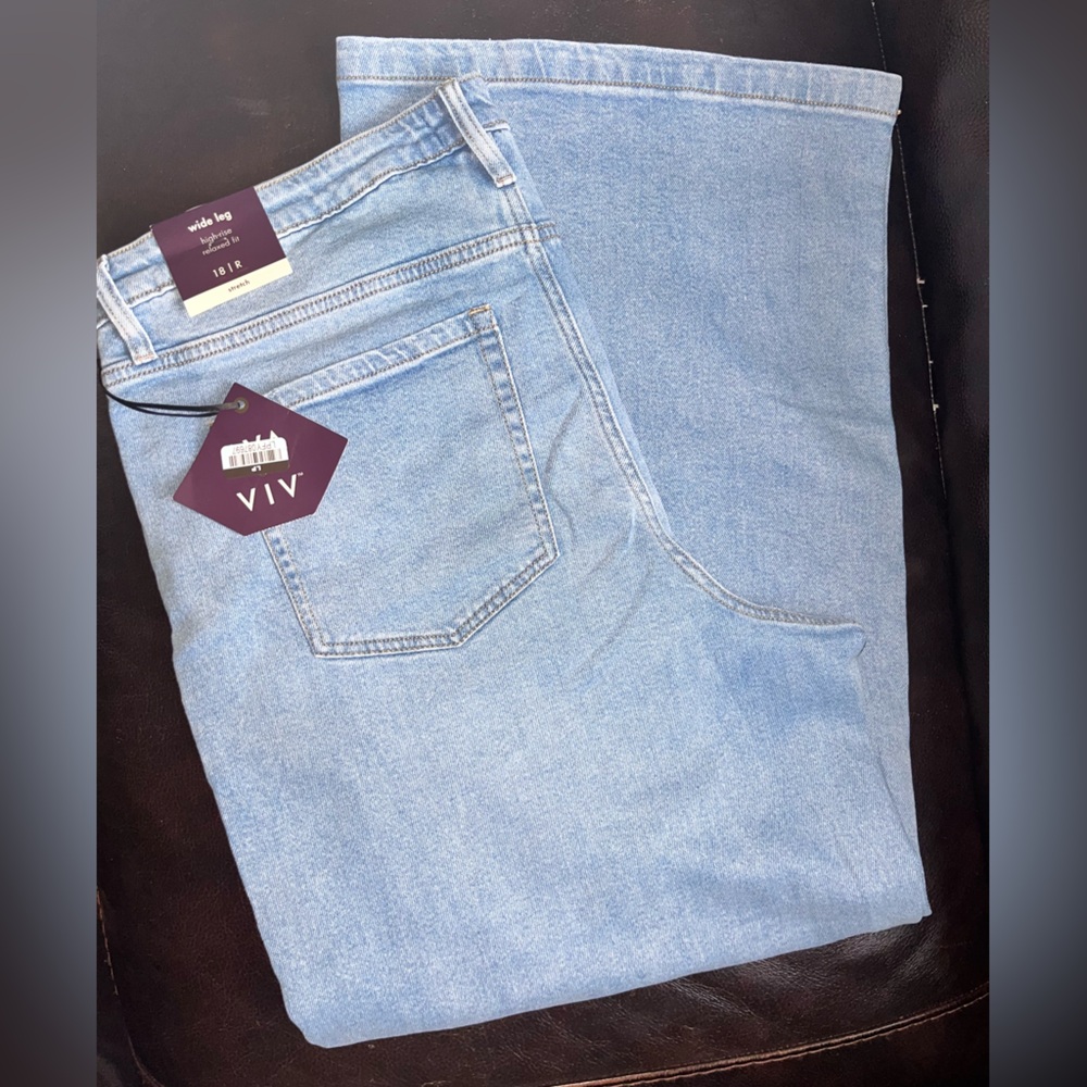 AVA & VIV woman high rise wide leg jeans size 18R NWT
